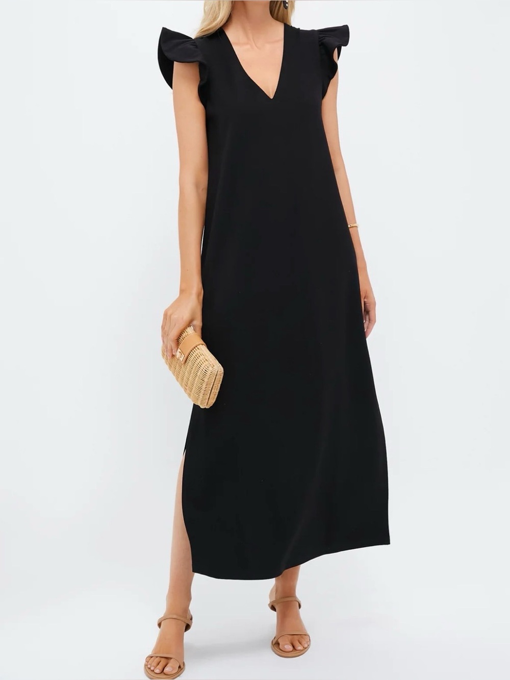 Pomander Place NWT Black Flutter Sleeve Miko Dress size large